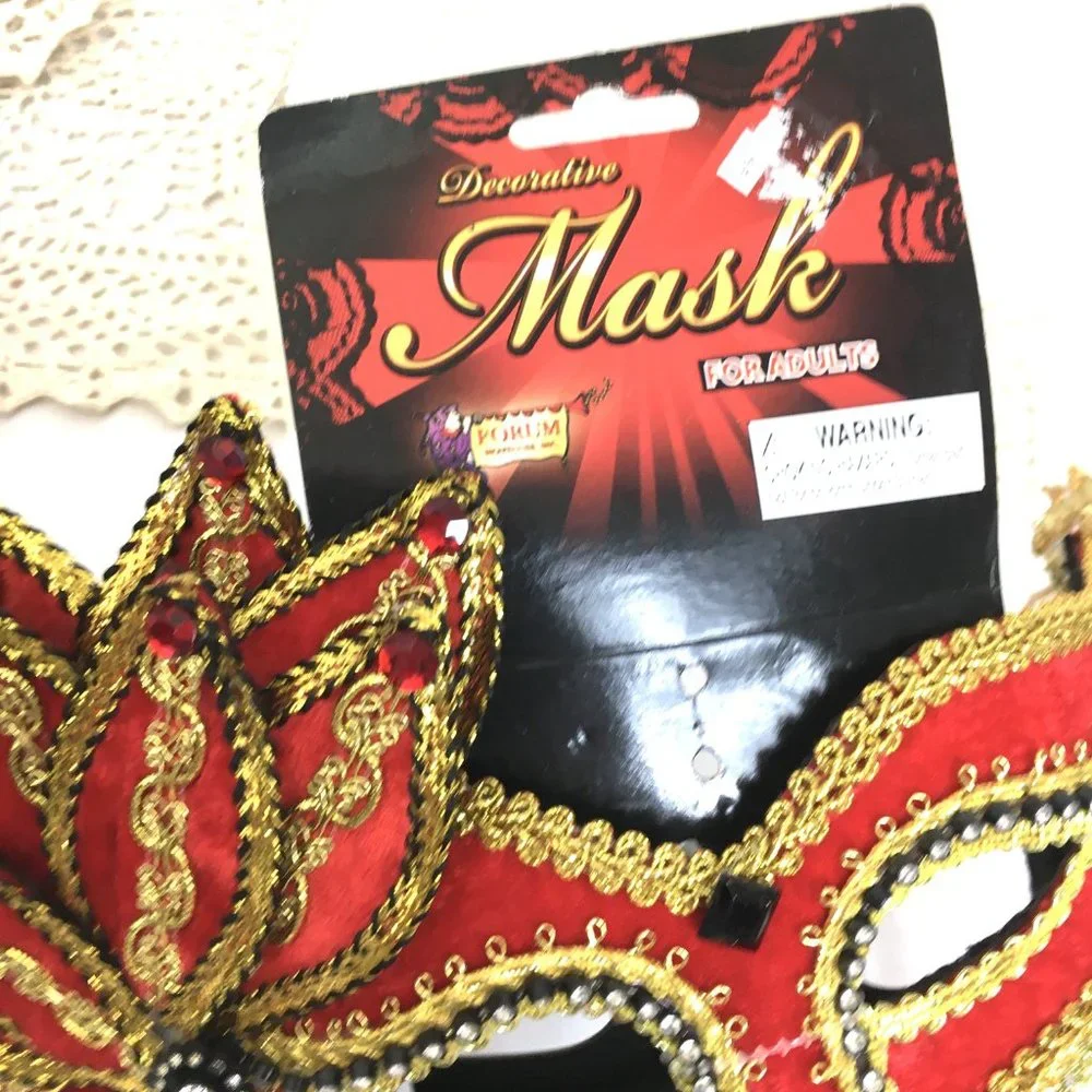 Red Velvet trimmed with gold trim & Red stones NWT